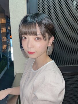 サロンドミルク 原宿(salon de MiLK) 【salon de MiLK 原宿】シルバーグレー×裾カラー