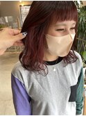 ローズレッド×インナーカラー