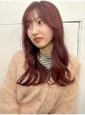 ダブルカラーピンクベージュベージュカラーケアブリーチレイヤー