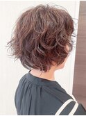 20代30代40代ふんわりカールショートボブミルクティーブラウン