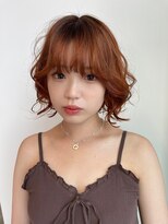 オレンジブラウンダブルカラーレイヤーカットケアブリーチ