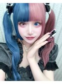 ツートンカラー　デザインカラー　インナーカラー　派手髪☆