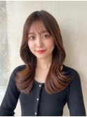 ＊20代30代40代◎小顔薄め前髪レイヤーカットくびれヘア