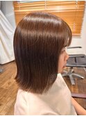イメチェン/ホワイトブロンド/外ハネボブ/ワイドバング/南草津