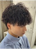 メンズ波巻きスパイラルパーマシャドウパーマツイストパーマ緩め