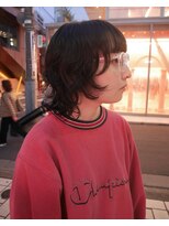 アクアオモテサンドウ(ACQUA omotesando) △癖毛風パーマレイヤーパーマウルフパーマブルーブラック