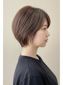 30代40代大人可愛いショートボブ ひし形