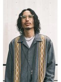 メンズロングウルフ　ソバージュパーマ　ロン毛パーマ