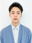ツーブロック×アップバング◎ワイルドビジネスアッシュブラック