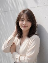 コートフィールエー(CO_T feel.a)&nbsp;透明感ベージュ×毛先動く大人可愛いミディ