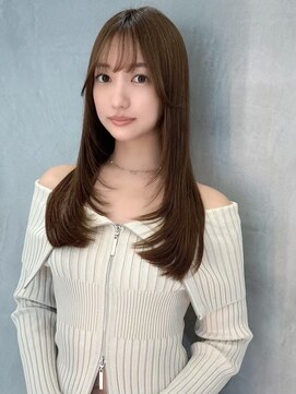レーヴバイロンド 仙台(Reve by Lond) 顔周りレイヤー韓国巻き髪質改善シースルーミルクブラウン仙台
