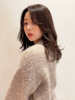 【田村】大人可愛い小顔モテ髪黒髮エアリーミディ20代30代40代
