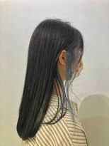 アドラーブル 女池店(adorable) 10代20代大人可愛い★艶サラストレート×ブルーインナーカラー