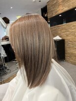 ロンド ストラーダ 心斎橋(Lond strada)&nbsp;韓国前髪顔周りロング×インナーグレージュ[心斎橋/髪質改善]