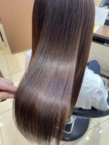 ノイズ オオサカ(NOISM)&nbsp;艶のある透明感ブラウンカラー　姫カット　20代/30代/40代