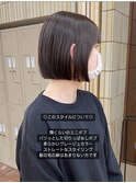 切りっぱなしボブ ミニボブ グレージュカラー 矢場町 /rena