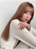 艶感　ストレート　ベージュ　20代30代　美髪　透明感カラー