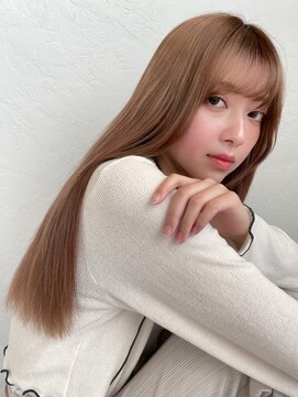 グリンプス 大濠店(Glimpse) 艶感　ストレート　ベージュ　20代30代　美髪　透明感カラー