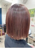 オレンジ切りっぱなしボブ【56hair 戸越銀座】