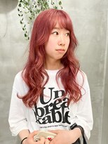 テトヘアー(teto hair) ピンクカラー暖色系カラーピンクヘア可愛い コーラルピンク