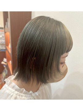 ヒラトヤ 肴町店 大人可愛い外ハネレイヤーボブオリーブグレージュ20代30代