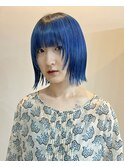 ブルーカラー ハイトーンボブ 表参道