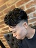 men'sカット+ナチュラルパ-マ+4stepトリ-トメント+眉毛+シェ-ビング(75分)