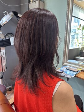 ルポヘアー(Repos Hair) ピンクブラウン×レイヤーウルフ