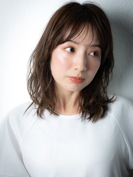 カバーヘア 上尾西口店(COVER HAIR) グレーブラウン小顔ミディアムレイヤースタイルz上尾30代40代