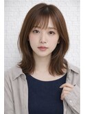 ナチュラルブラウン×ミディレイヤー髪質改善トリートメント