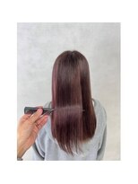 アース オーセンティック 越谷レイクタウン店(EARTH Authentic)&nbsp;ブリーチリタッチダブルカラーでピンクグレーカラー