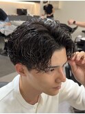 ジェルでかきあげるだけ大人メンズパーマ／名古屋メンズパーマ栄