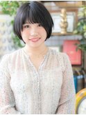 ★黒髪チャコールグレー前下がりボブショート20代30代40代★8