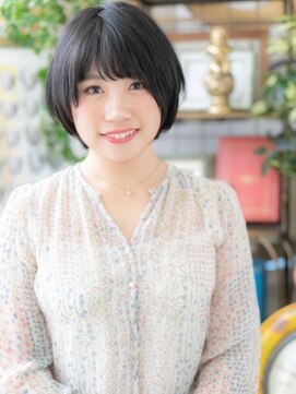 カバーヘア ブリス 上尾西口店(COVER HAIR bliss) ★黒髪チャコールグレー前下がりボブショート20代30代40代★8