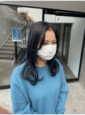 【門田美穂】ブルーブラックの美人韓国風ヘア★