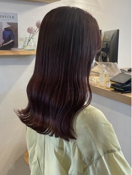 ビスクヘアデザイン(bisq hair design) ピンクブラウン　艶髪　髪質改善　韓国風　顔まわり　顔周り