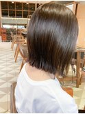 切りっぱなしボブ×チョコレートベージュベージュ//シアカラー