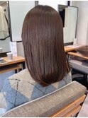 ブリーチなしチョコレートブラウン冬カラー＊艶髪ストレート
