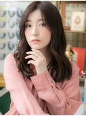 ■長めバング黒髪くせ毛風レイヤーロング302大宮20代30代40代