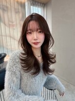 ボタン コロン 表参道 原宿(VOTAN COLON) ハッシュカット/韓国レイヤー/顔まわり/ブラウン/ベージュ/前髪