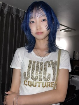 ヨハク 大阪梅田中崎町(yohaku) 【MIHO】ハッシュカット×ブルー