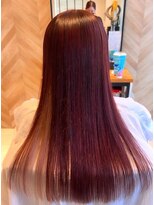 アース 会津若松店(HAIR&MAKE EARTH)&nbsp;赤髪ストレートロング