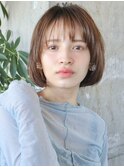 シースルーバングのAラインボブ／アッシュベージュ／20代30代
