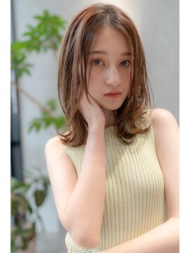 ケアリー 流山おおたかの森(Carelly) 大人かわいい前髪セシルカットココアブラウンフリンジウェーブ