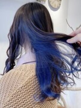 アース 川崎店(HAIR&MAKE EARTH) インナーカラー×コバルトブルー