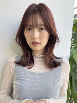 トルネード(TORNADO) 韓国風へア くびれヘア レッドラウンド ワインレッドM1123