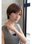 大人かわいい前髪セシルカットココアブラウンフリンジウェーブ