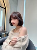韓国風グレーベージュボブ