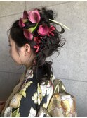 成人式ヘア/成人式アレンジ/ポニーテール/成人式カラー