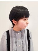 マッシュショート/丸みショート/黒髪ショート